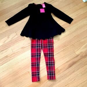 Isaac Mizrahi 2-piece set formal long sleeve top plus leggings, 2T